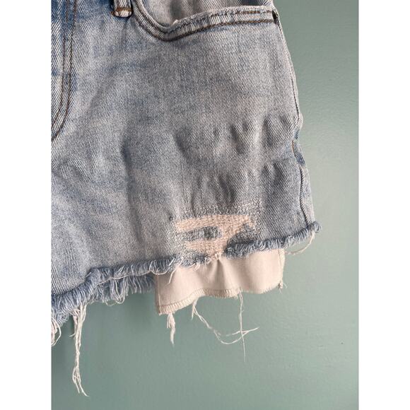 GAP Light Blue Distressed Skinny Stretch Denim Cut Off Shorts 30 - Picture 4 of 7